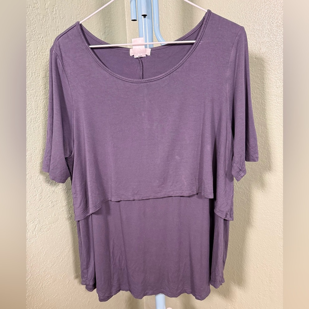 Amelia James Layered Short-Sleeve Top - Grey